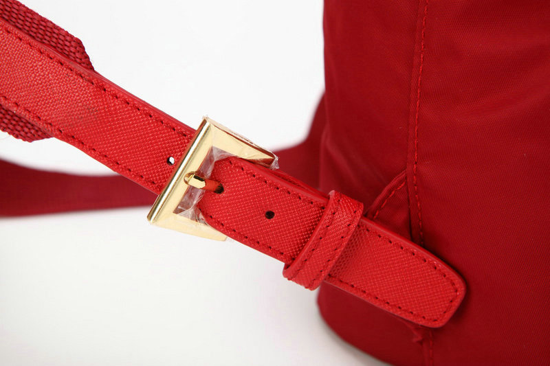 2014 Prada microfiber nylon drawstring backpack bag BZ0030 red